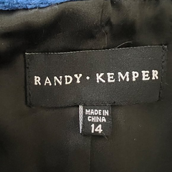 Randy Kemper Blue Textured Button Front Cropped Jacket size 14 - Picture 7 of 11